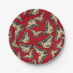 Desert Swallowtail Butterflies on Red Paper Plate