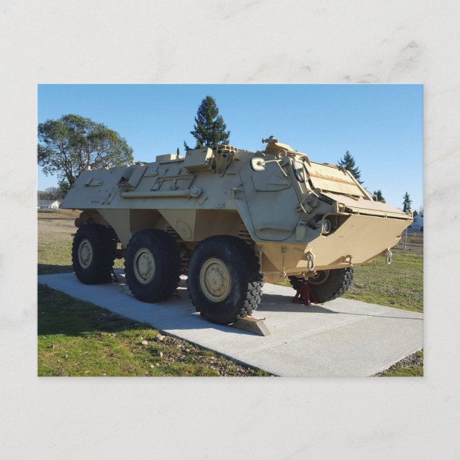 Desert Tan 6x6 Armoured Vehicle Postcard (Front)
