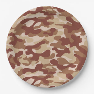 Desert Tan Camo Paper Plate