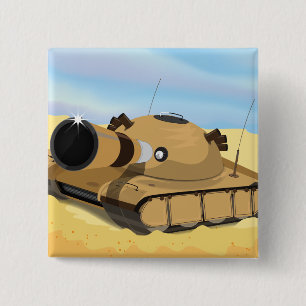 Desert Tank 15 Cm Square Badge