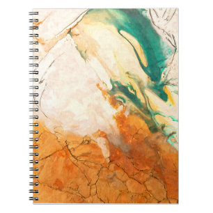 Desert Teal Marble Flow Abstract Notebook