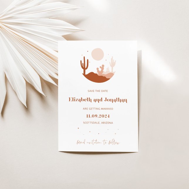 Desert Terracotta Illustration Save The Date Invitation (Creator Uploaded)