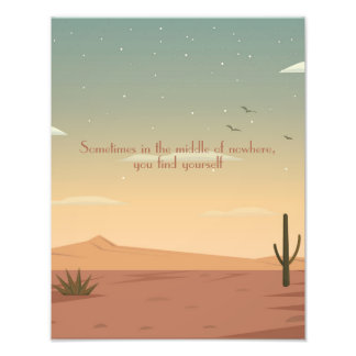 Desert Terracotta Landscape with Modern Quote  Photo Print
