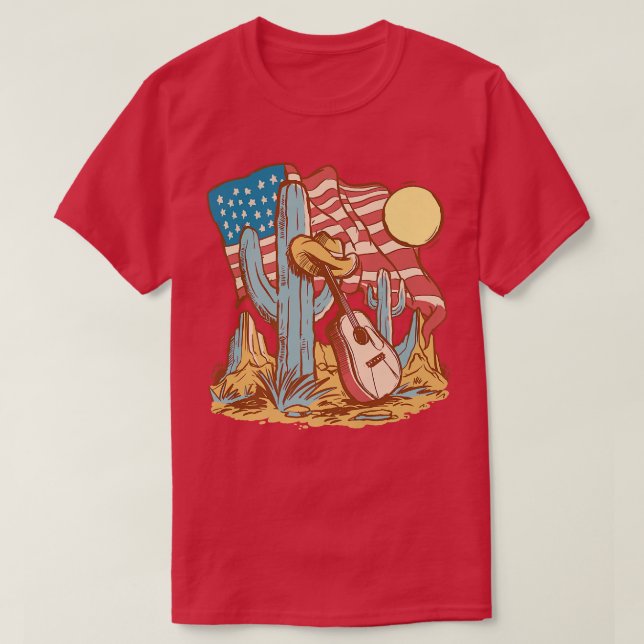 Desert texas guitar USA259 T-Shirt (Design Front)