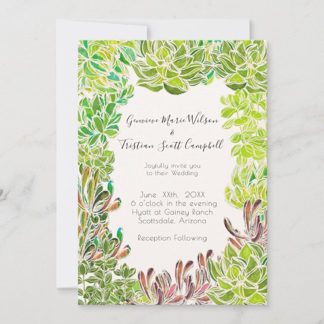 Desert Themed Wedding Customisable Invitation (Front)