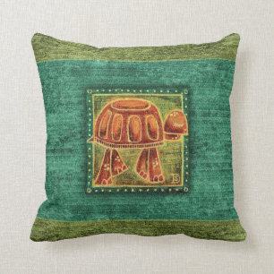 Desert Tortoise in Oil Pastel Cushion
