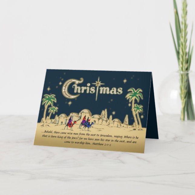 Desert Travelers Christian Christmas Card w/Verse (Front)