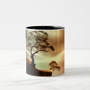 Desert trees landscape Two-Tone coffee mug