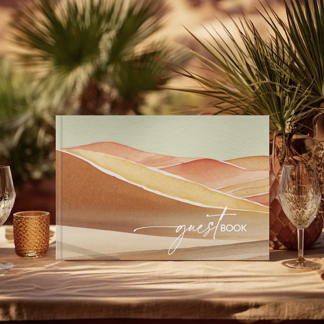 Desert Vibes Landscape Cactus Motif Wedding ID1019 Guest Book (Creator Uploaded)