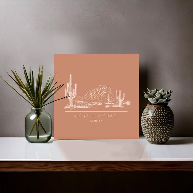 Desert Vibes Wedding Landscape Terra Cotta ID1019 Tile (Creator Uploaded)