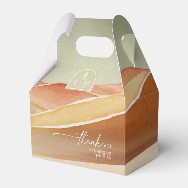Desert Vibes Wedding Landscape Thank You ID1019 Favour Box (Front Side)
