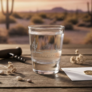 Desert Vibes Wedding Landscape Warm Grey ID1019 Shot Glass