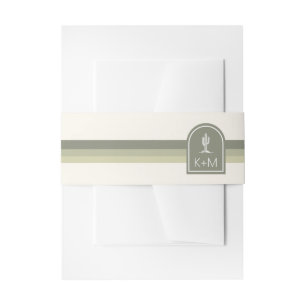 Desert Vibes Wedding Stripe Sage ID1019 Invitation Belly Band