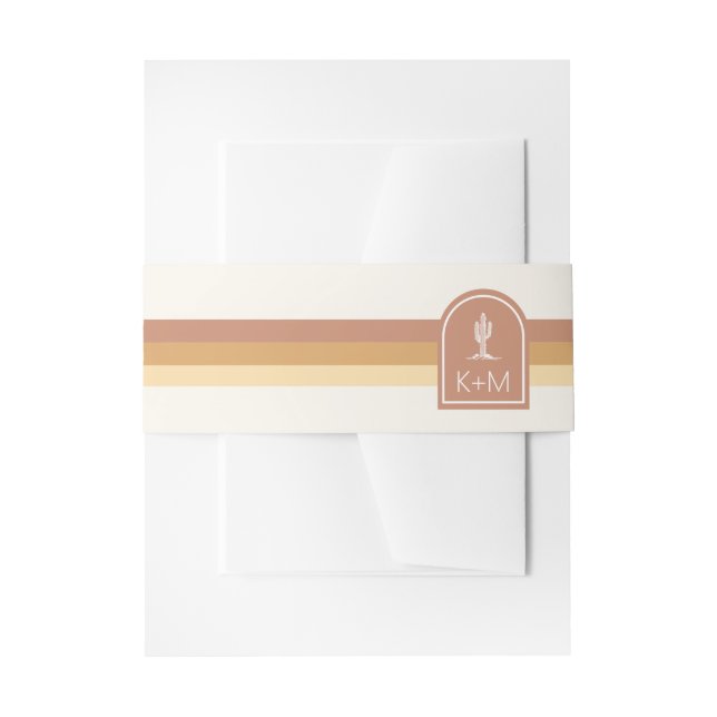 Desert Vibes Wedding Stripe Terra Cotta ID1019 Invitation Belly Band (Front Example)