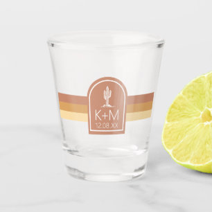 Desert Vibes Wedding Stripe Terra Cotta ID1019 Shot Glass