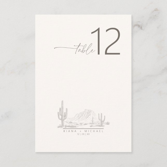 Desert Vibes Wedding Table Number ID1019 (Front)