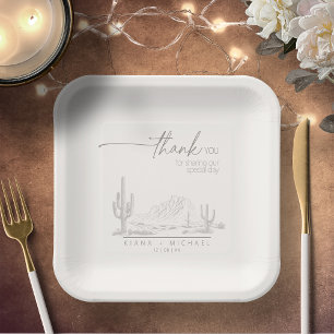 Desert Vibes Wedding Thank You Landscape ID1019 Paper Plate