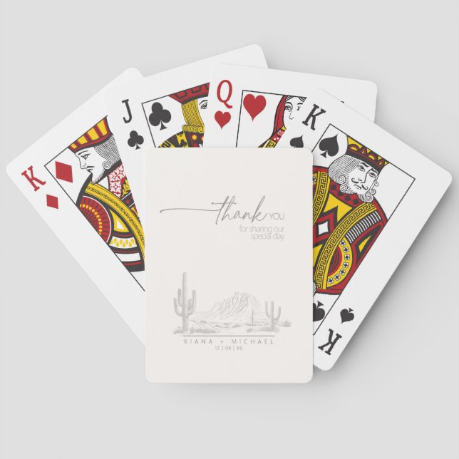 Desert Vibes Wedding Thank You Landscape ID1019 Playing Cards (Back)