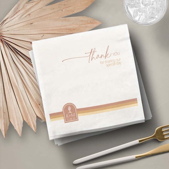 Desert Vibes Wedding Thank You Terra Cotta ID1019 Napkin (Creator Uploaded)