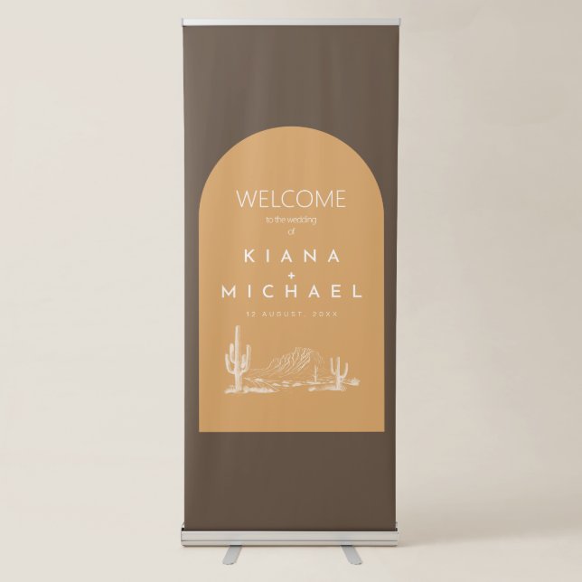 Desert Vibes Wedding Welcome ID1019 Retractable Banner (Front)