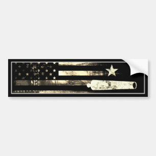Desert Vintage Military American Flag Star Cannon Bumper Sticker
