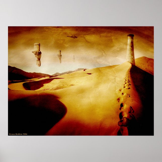 Desert Watchtower - Grunge Poster (Front)