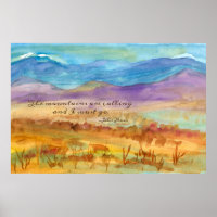 Desert Watercolor Mountains Are Calling John Muir