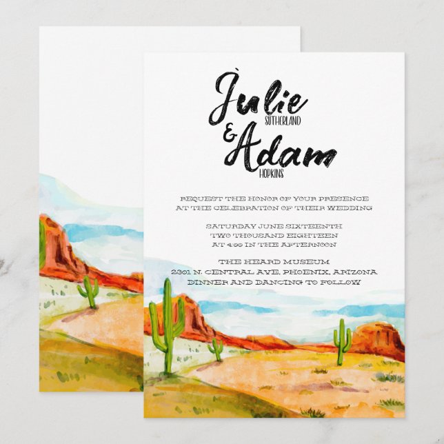 Desert Wedding Invitation (Front/Back)