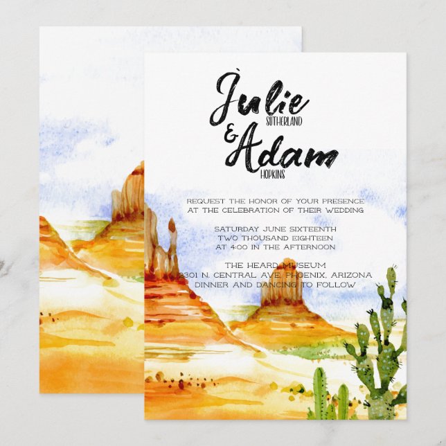 Desert Wedding Invitation (Front/Back)