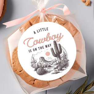 Desert Western Cowboy Baby Shower Sticker