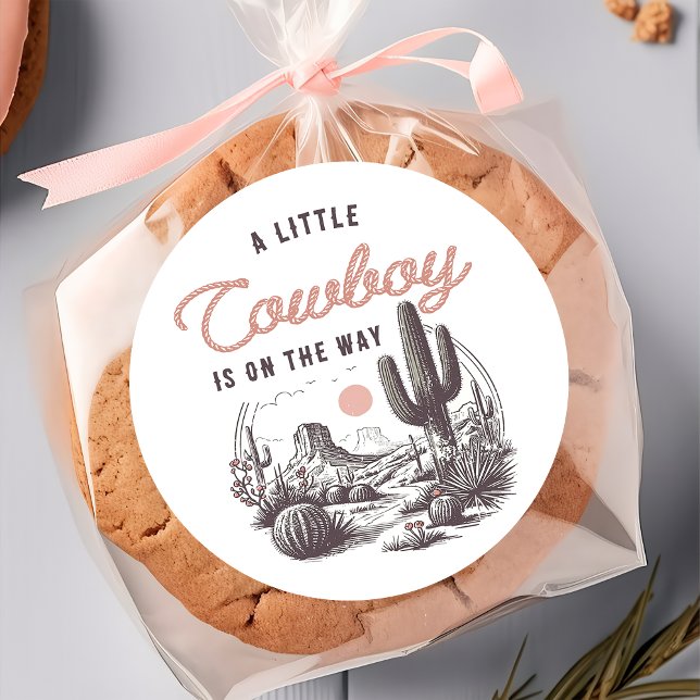 Desert Western Cowboy Baby Shower Sticker (Creator Uploaded)