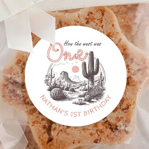 Desert Western Wild West 1st Birthday Sticker