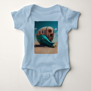 Desert whale house baby bodysuit