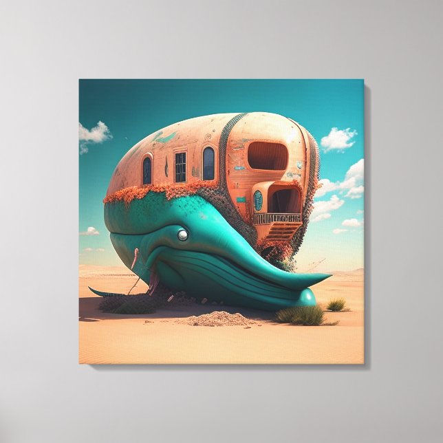 Desert whale house canvas print (Front)