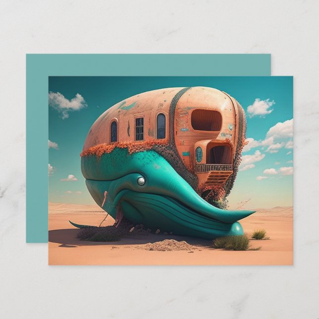 Desert whale house card (Front/Back)