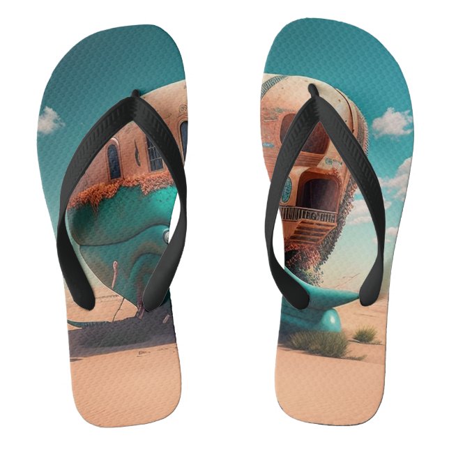 Desert whale house flip flops (Footbed)