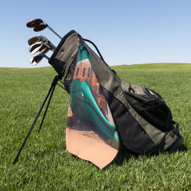 Desert Whale House Golf Towel (Green)
