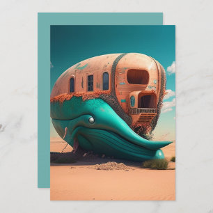 Desert whale house holiday card
