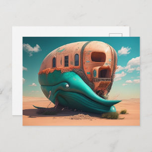 Desert whale house invitation postcard