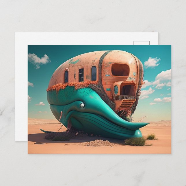 Desert whale house invitation postcard (Front/Back)