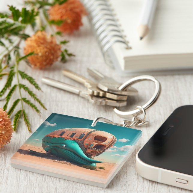 Desert whale house key ring (Front Right)