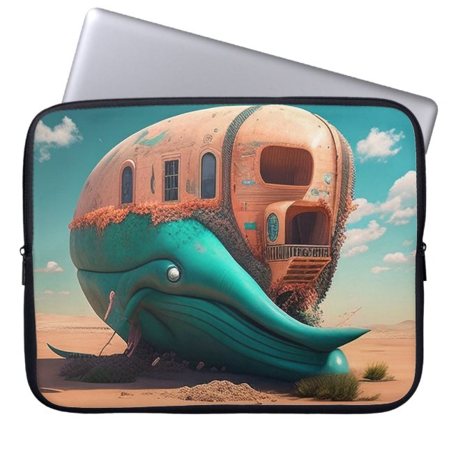 Desert whale house laptop sleeve (Front)