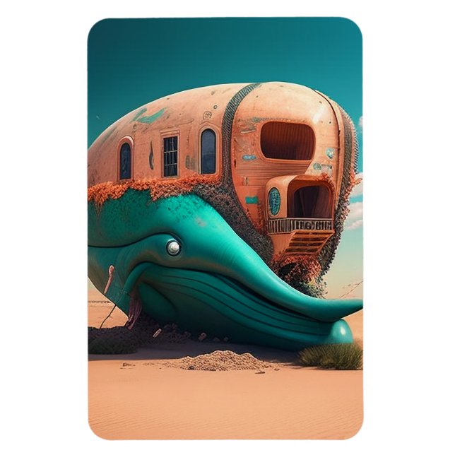 Desert whale house magnet (Vertical)