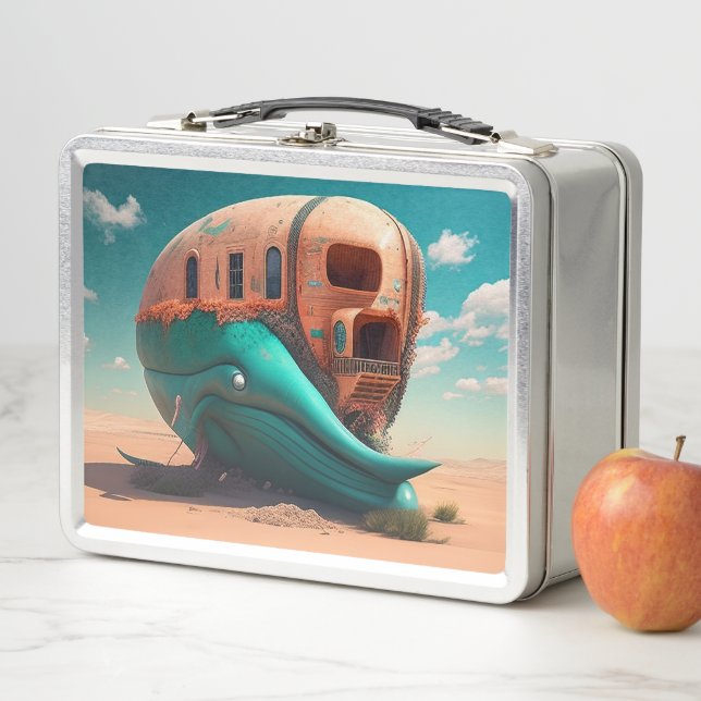 Desert whale house metal lunch box (In Situ)
