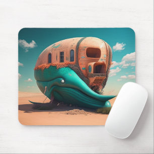 Desert whale house mouse mat