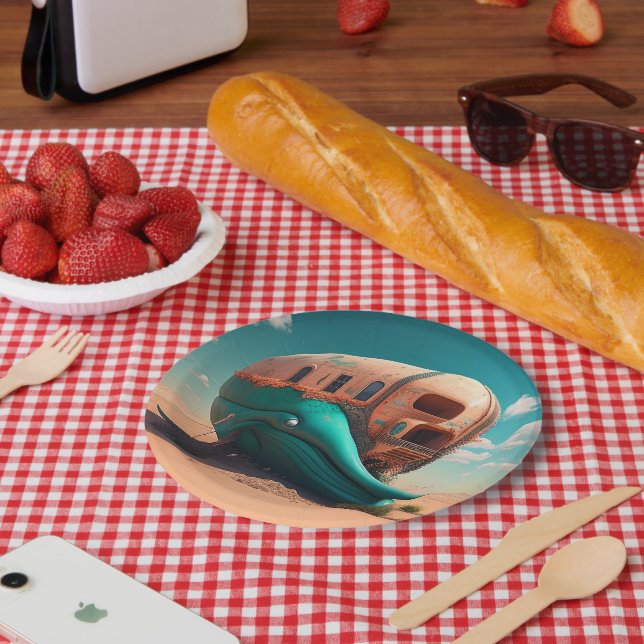 Desert whale house paper plate (Picnic)