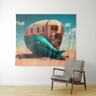 Desert whale house tapestry