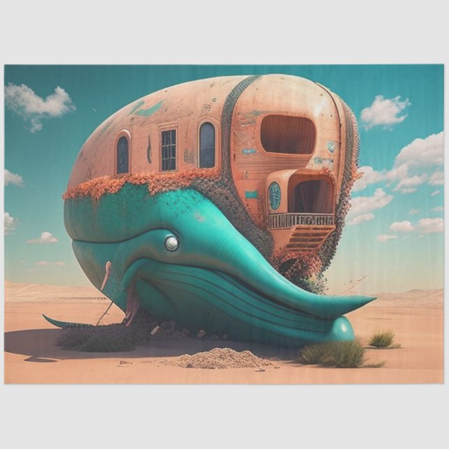 Desert whale house tissue paper (Front)