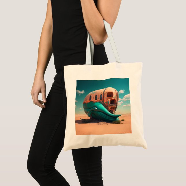 Desert whale house tote bag (Front (Product))