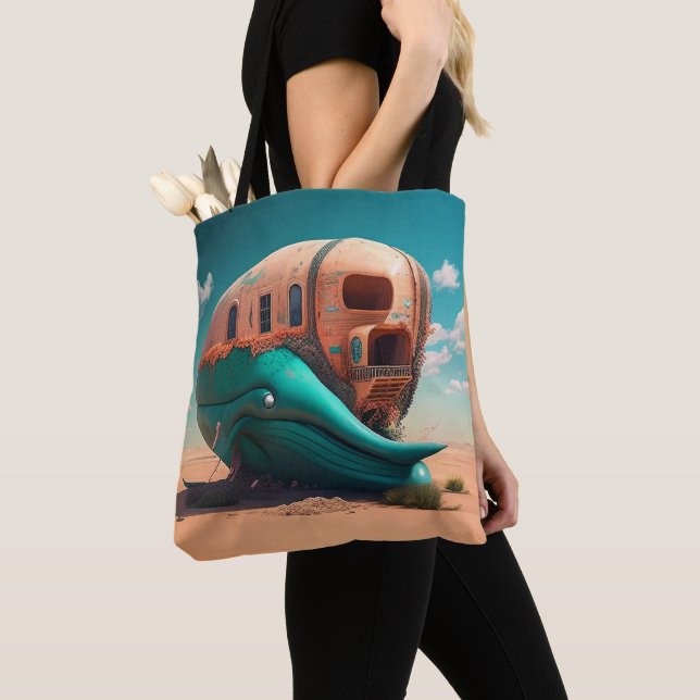 Desert Whale House Tote Bag (Close Up)
